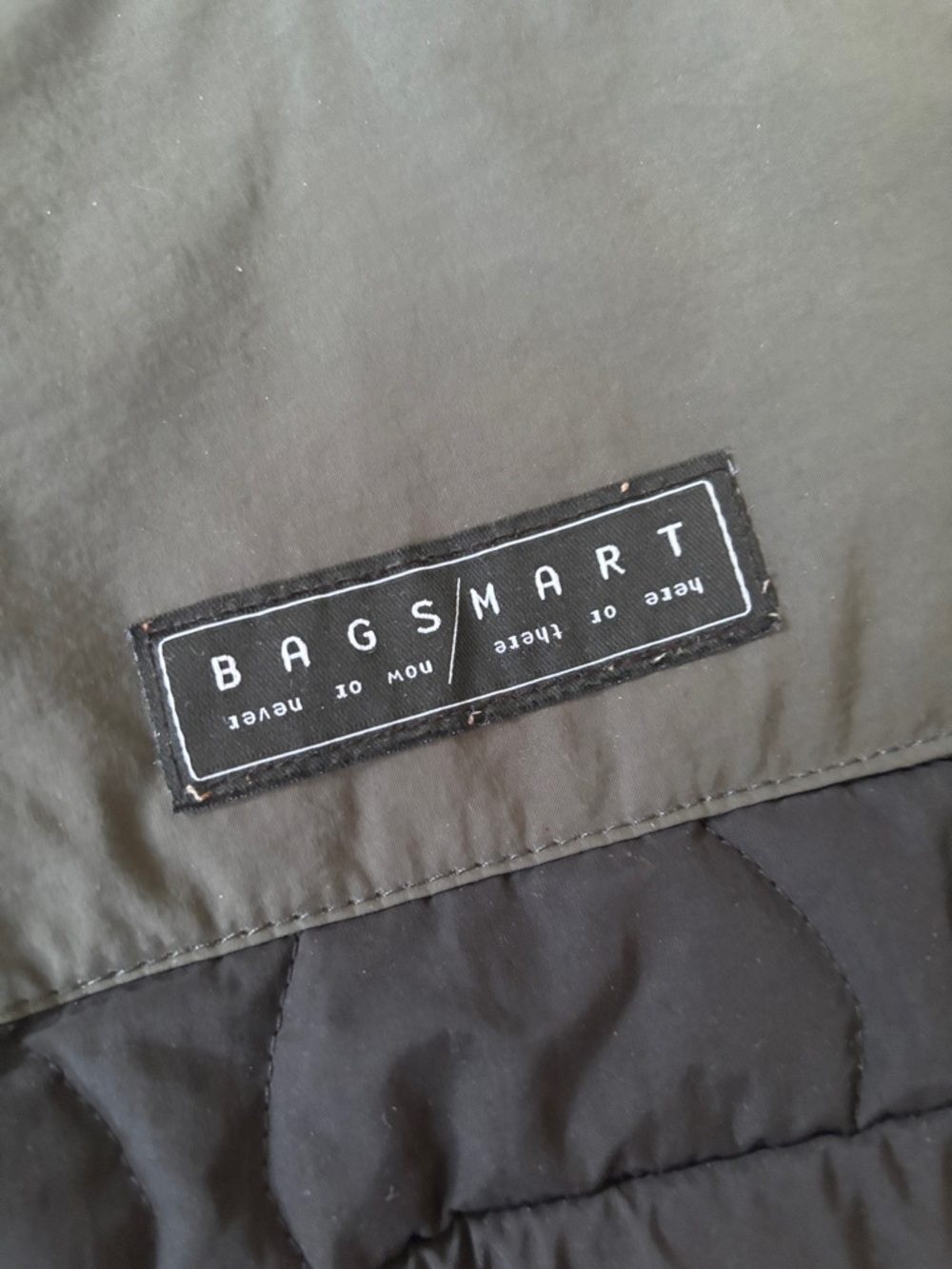 BagSmart Quilted Messenger Tote in Black and Gray - Picture 2 of 5